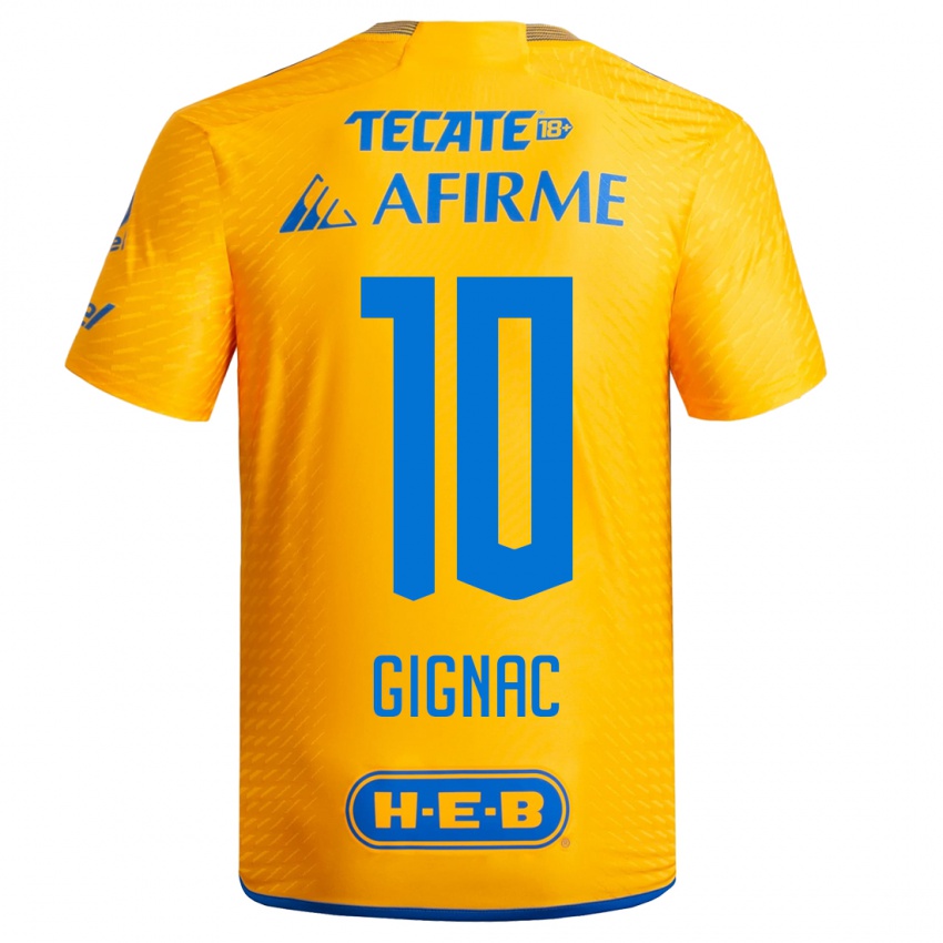 Niño Camiseta Andre-Pierre Gignac #10 Amarillo 1ª Equipación 2023/24 La Camisa