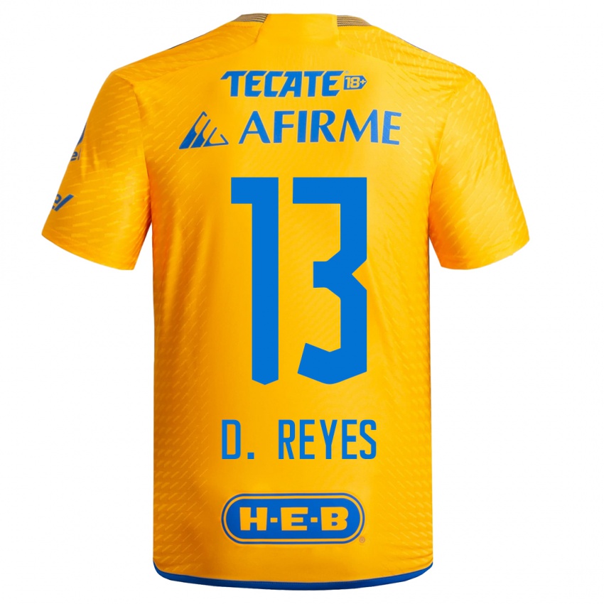 Niño Camiseta Diego Reyes #13 Amarillo 1ª Equipación 2023/24 La Camisa