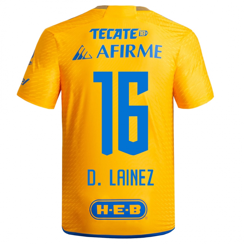 Niño Camiseta Diego Lainez #16 Amarillo 1ª Equipación 2023/24 La Camisa