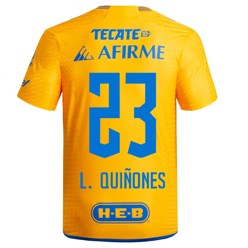 Niño Camiseta Luis Quinones #23 Amarillo 1ª Equipación 2023/24 La Camisa