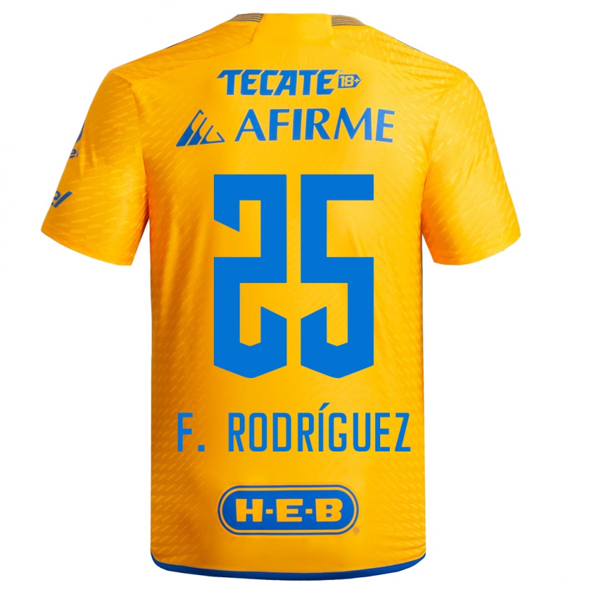 Niño Camiseta Felipe Rodríguez #25 Amarillo 1ª Equipación 2023/24 La Camisa