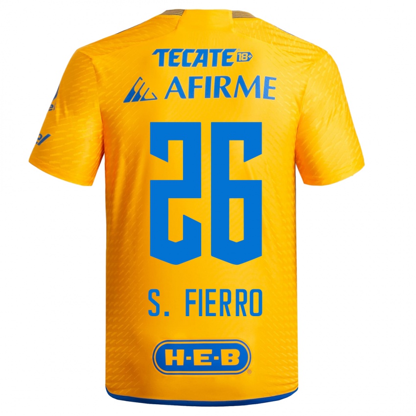 Niño Camiseta Sebastián Fierro #26 Amarillo 1ª Equipación 2023/24 La Camisa