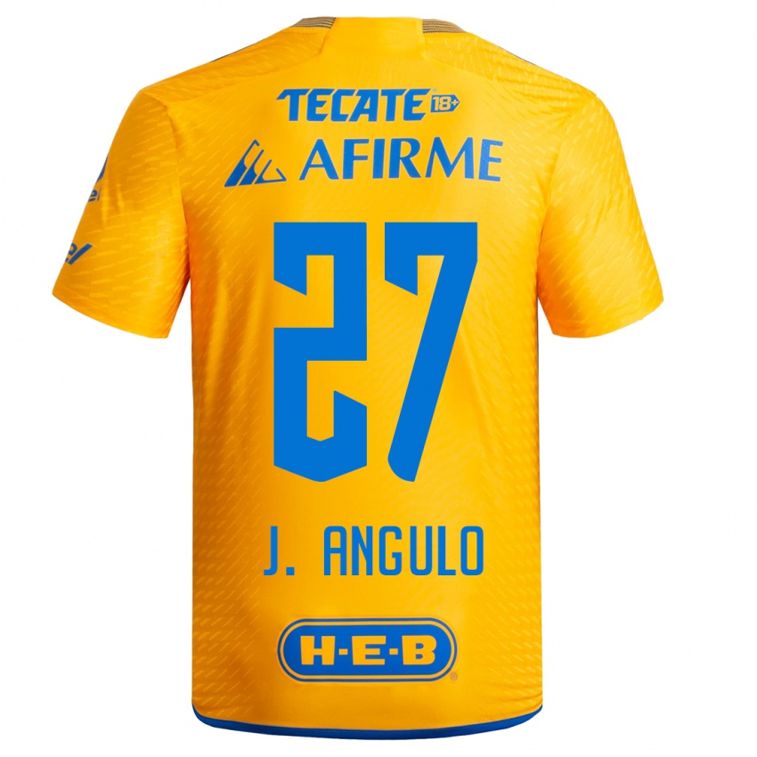 Niño Camiseta Jesús Angulo #27 Amarillo 1ª Equipación 2023/24 La Camisa