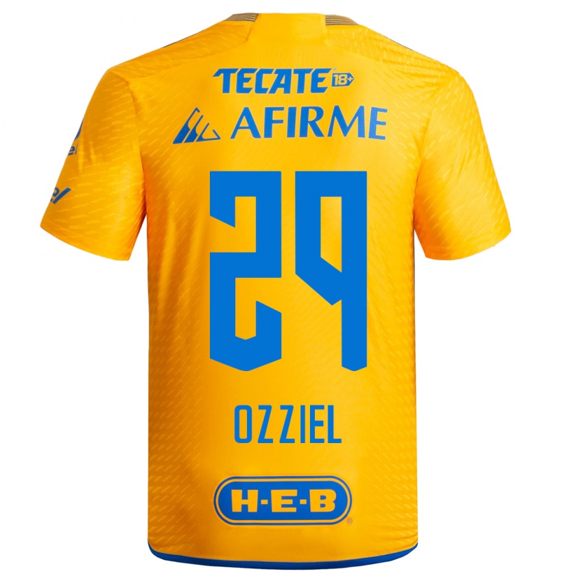 Niño Camiseta Ozziel Herrera #29 Amarillo 1ª Equipación 2023/24 La Camisa