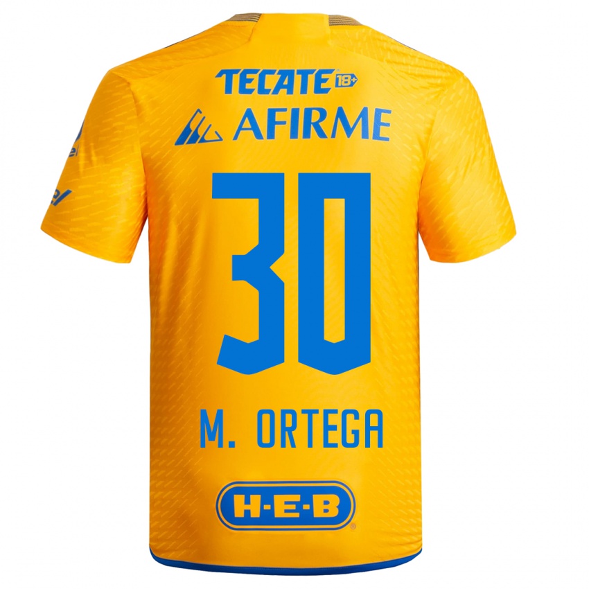 Niño Camiseta Miguel Ortega #30 Amarillo 1ª Equipación 2023/24 La Camisa
