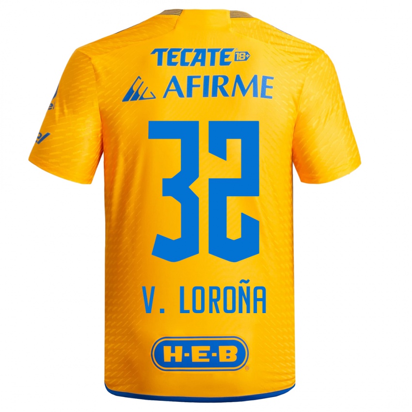 Niño Camiseta Vladimir Loroña #32 Amarillo 1ª Equipación 2023/24 La Camisa