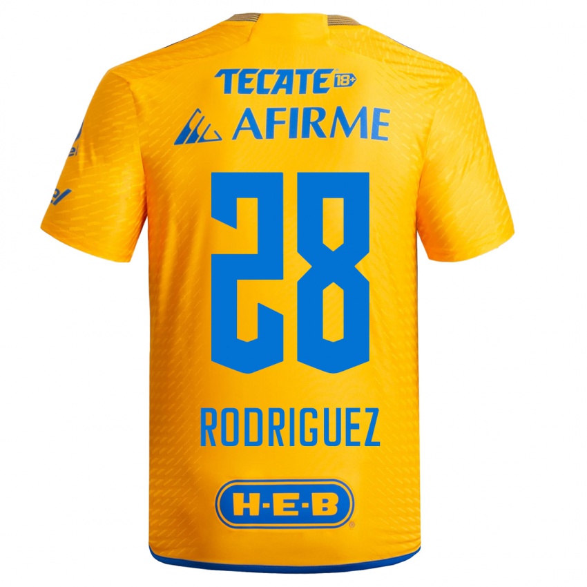 Niño Camiseta Luis Rodriguez #28 Amarillo 1ª Equipación 2023/24 La Camisa
