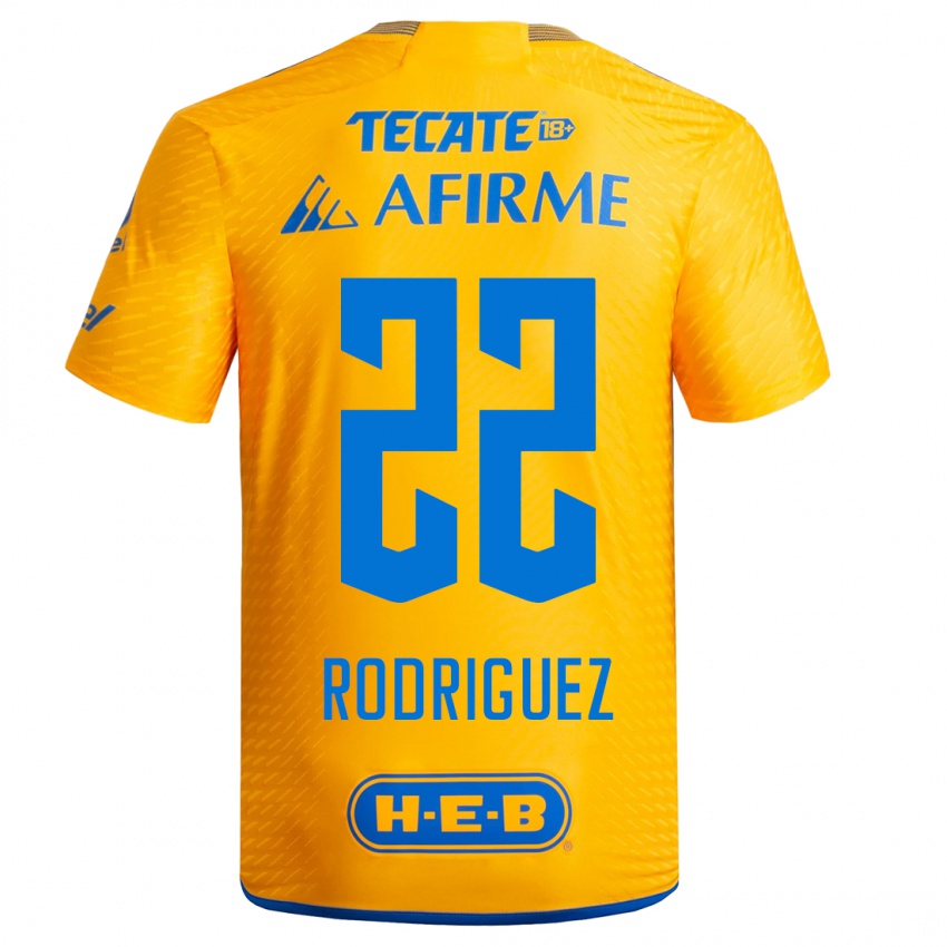 Niño Camiseta Anika Rodriguez #22 Amarillo 1ª Equipación 2023/24 La Camisa