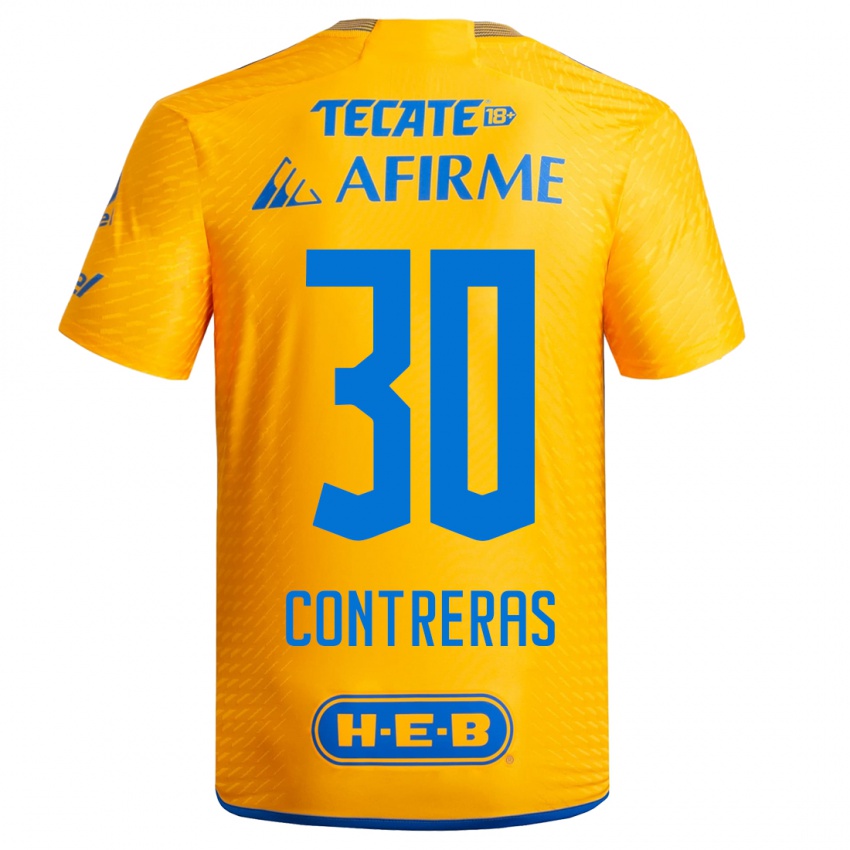 Niño Camiseta Lizeth Contreras #30 Amarillo 1ª Equipación 2023/24 La Camisa