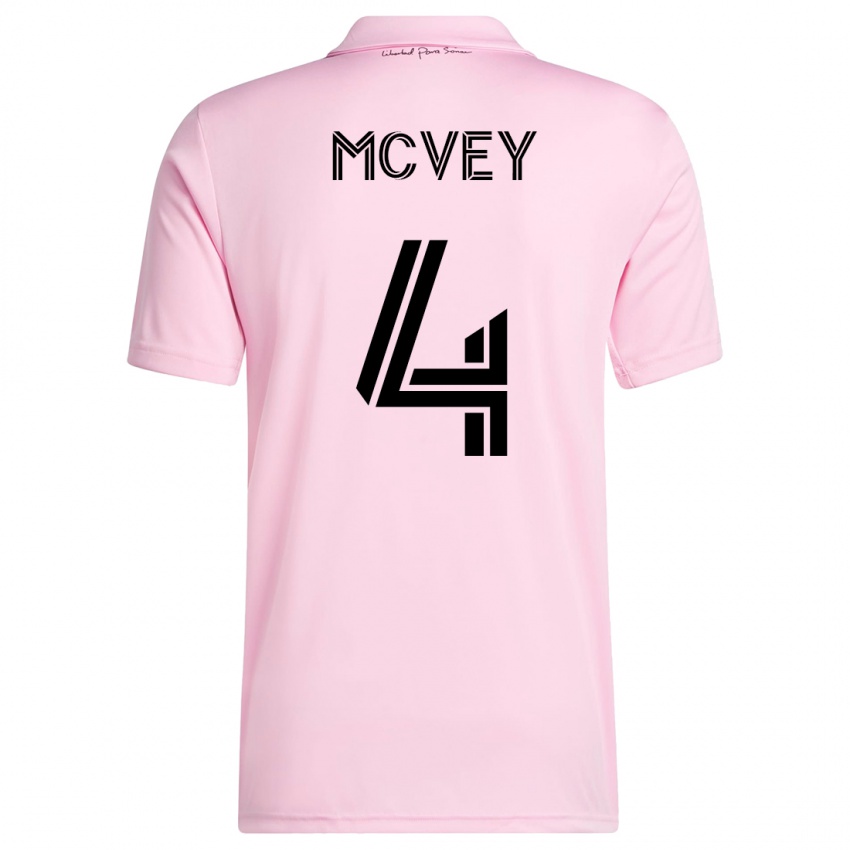 Niño Camiseta Christopher Mcvey #4 Rosa 1ª Equipación 2023/24 La Camisa