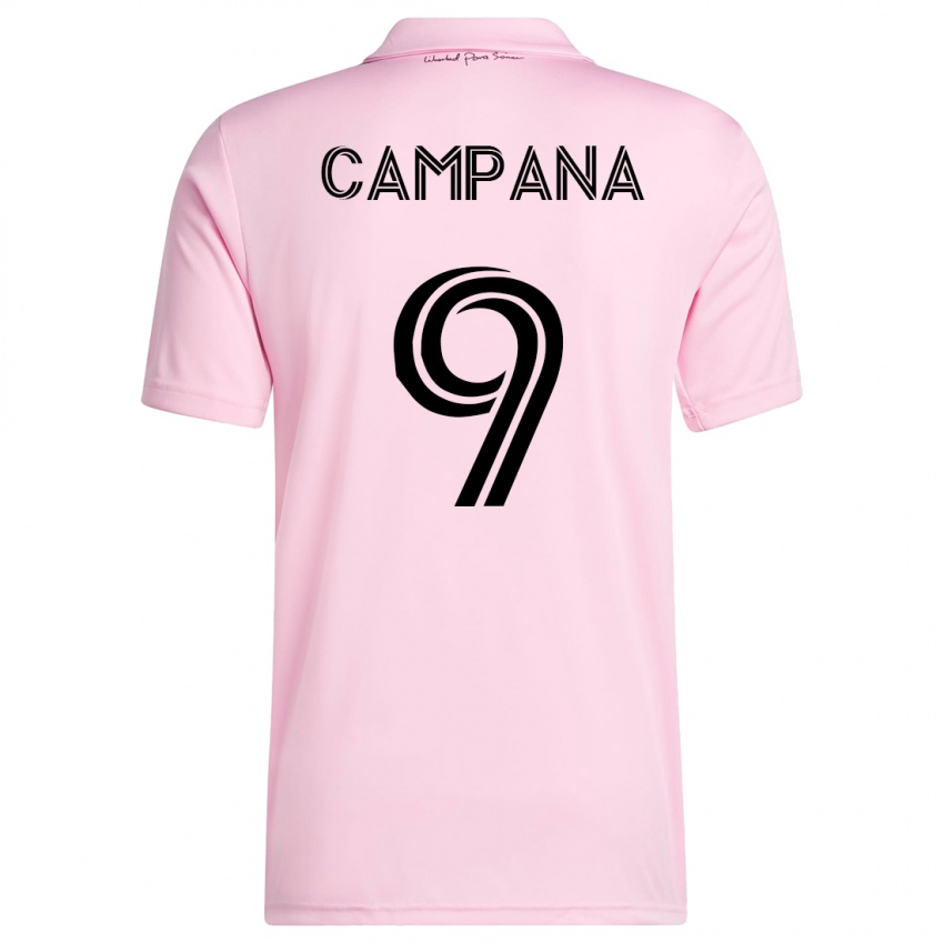 Niño Camiseta Leonardo Campana #9 Rosa 1ª Equipación 2023/24 La Camisa