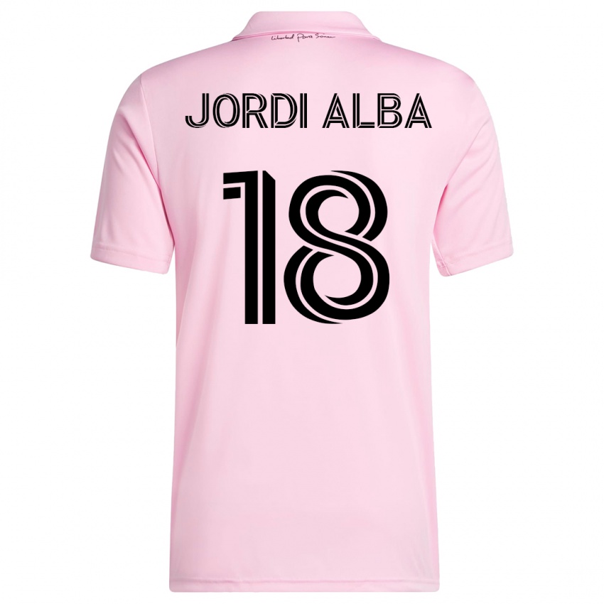 Niño Camiseta Jordi Alba #18 Rosa 1ª Equipación 2023/24 La Camisa