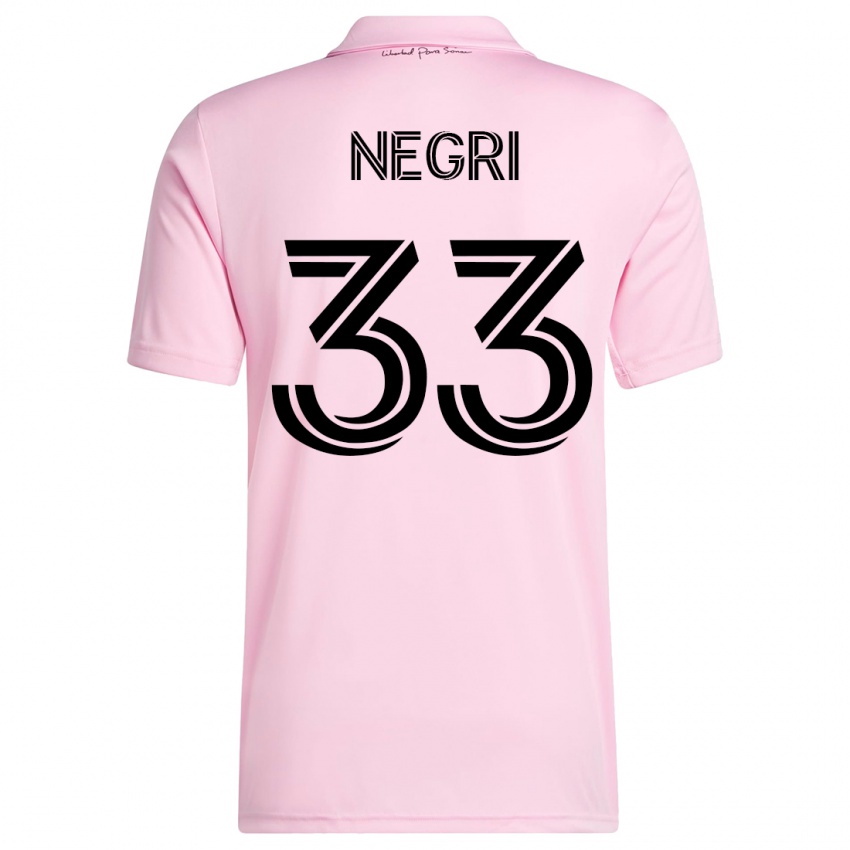 Niño Camiseta Franco Negri #33 Rosa 1ª Equipación 2023/24 La Camisa