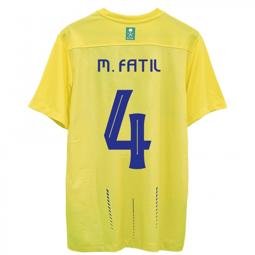 Niño Camiseta Mohammed Al-Fatil #4 Amarillo 1ª Equipación 2023/24 La Camisa