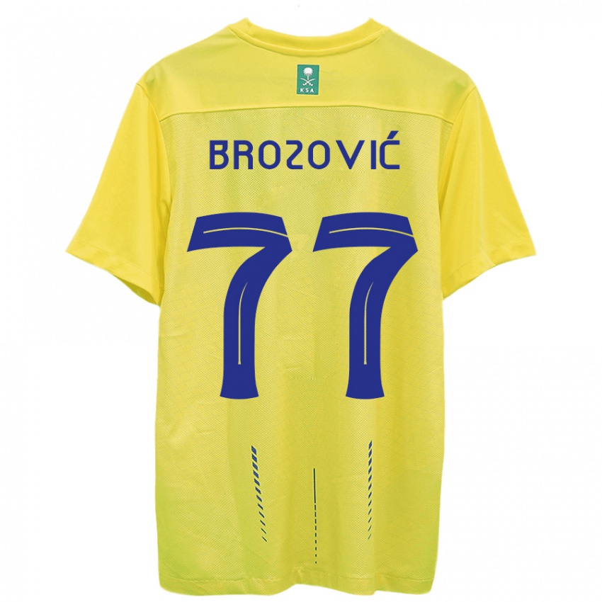 Niño Camiseta Marcelo Brozovic #77 Amarillo 1ª Equipación 2023/24 La Camisa