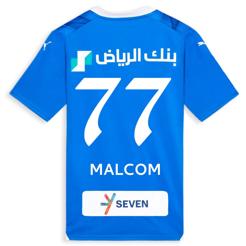 Niño Camiseta Malcom #77 Azul 1ª Equipación 2023/24 La Camisa