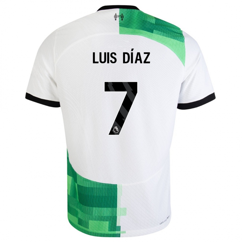 Niño Camiseta Luis Diaz #7 Blanco Verde 2ª Equipación 2023/24 La Camisa