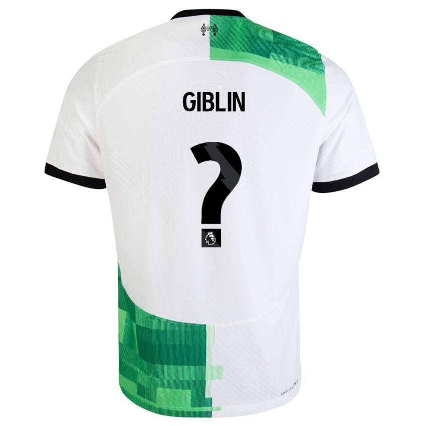 Niño Camiseta Nathan Giblin #0 Blanco Verde 2ª Equipación 2023/24 La Camisa