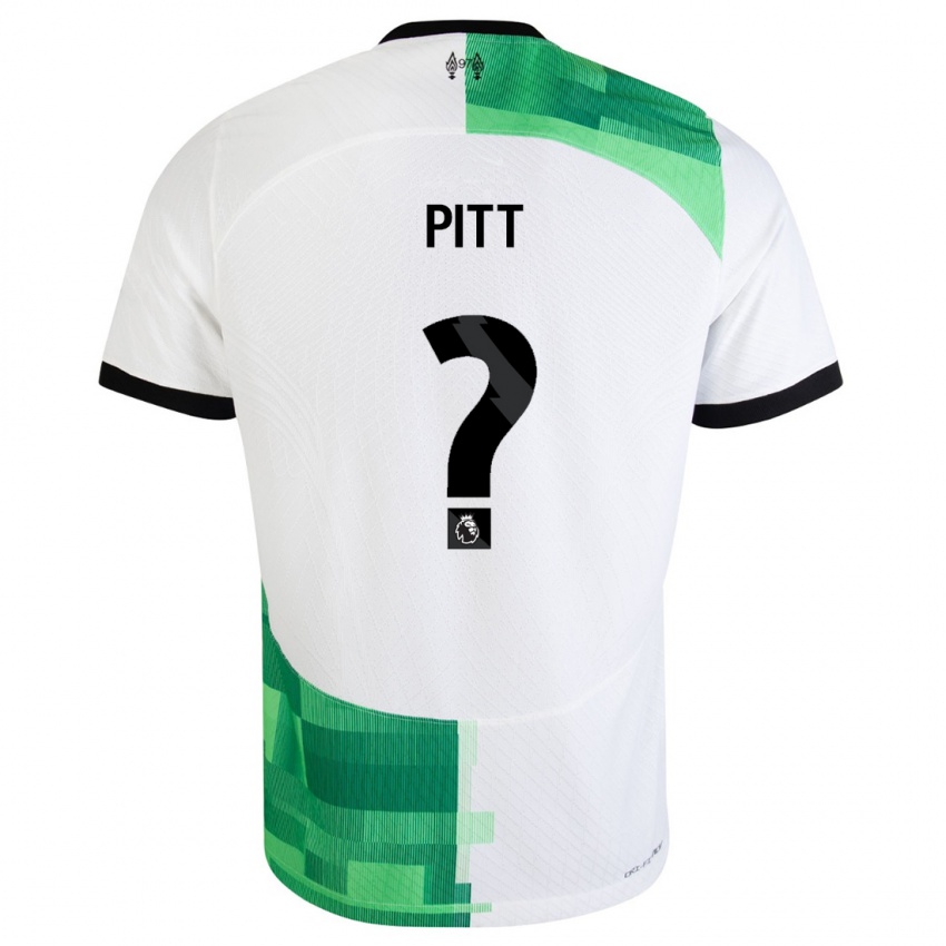 Niño Camiseta Lucas Pitt #0 Blanco Verde 2ª Equipación 2023/24 La Camisa