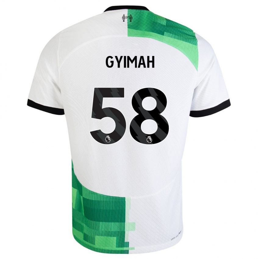 Niño Camiseta Francis Gyimah #58 Blanco Verde 2ª Equipación 2023/24 La Camisa
