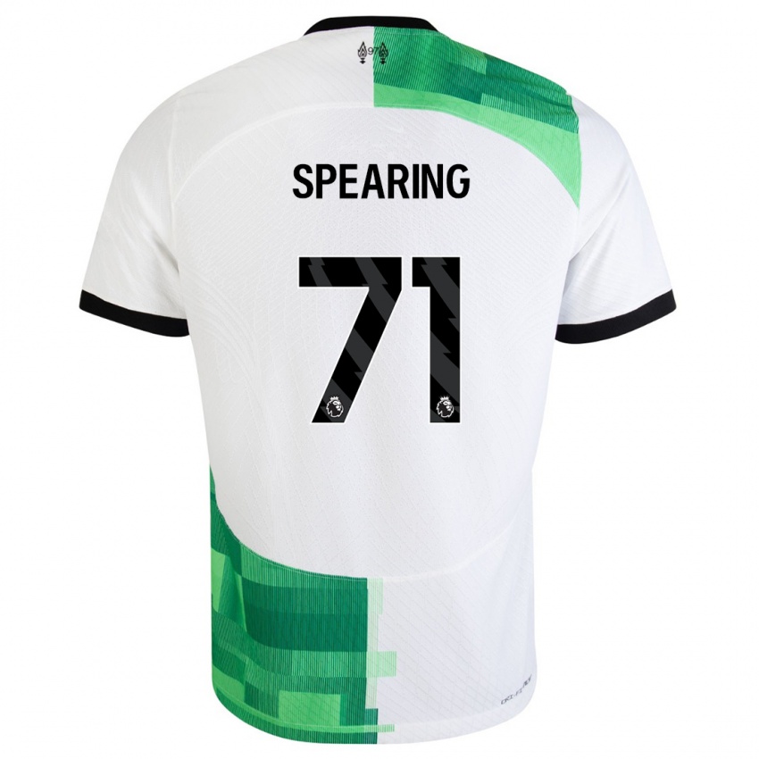 Niño Camiseta Jay Spearing #71 Blanco Verde 2ª Equipación 2023/24 La Camisa