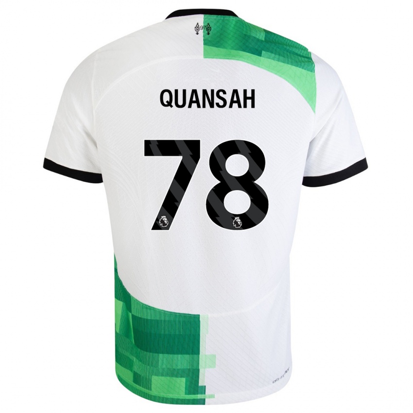 Niño Camiseta Jarell Quansah #78 Blanco Verde 2ª Equipación 2023/24 La Camisa