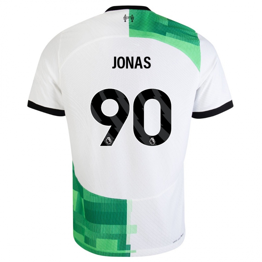 Niño Camiseta Lee Jonas #90 Blanco Verde 2ª Equipación 2023/24 La Camisa