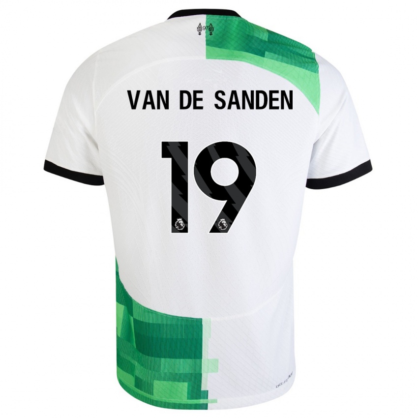 Niño Camiseta Shanice Van De Sanden #19 Blanco Verde 2ª Equipación 2023/24 La Camisa