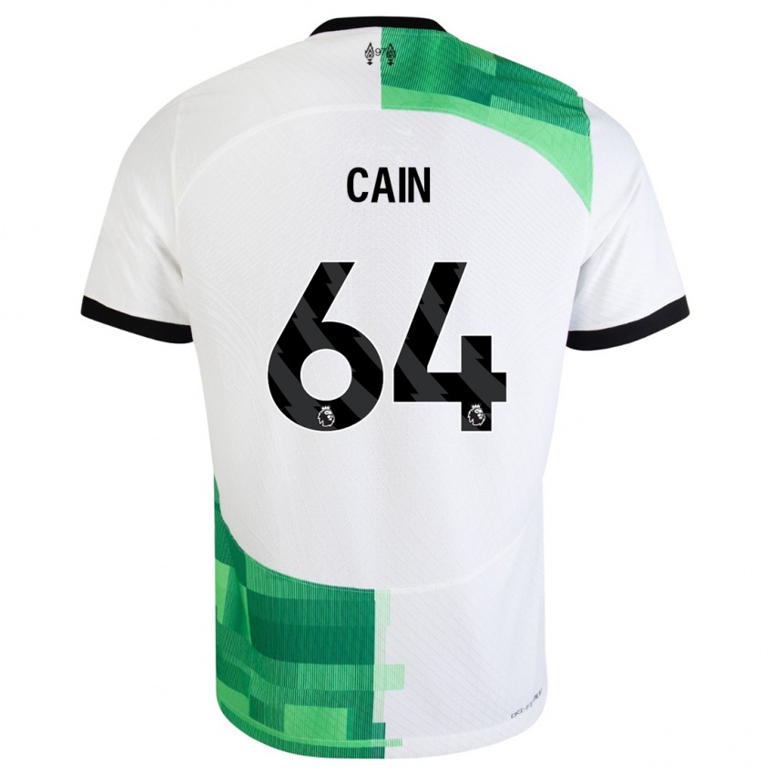 Niño Camiseta Jake Cain #64 Blanco Verde 2ª Equipación 2023/24 La Camisa