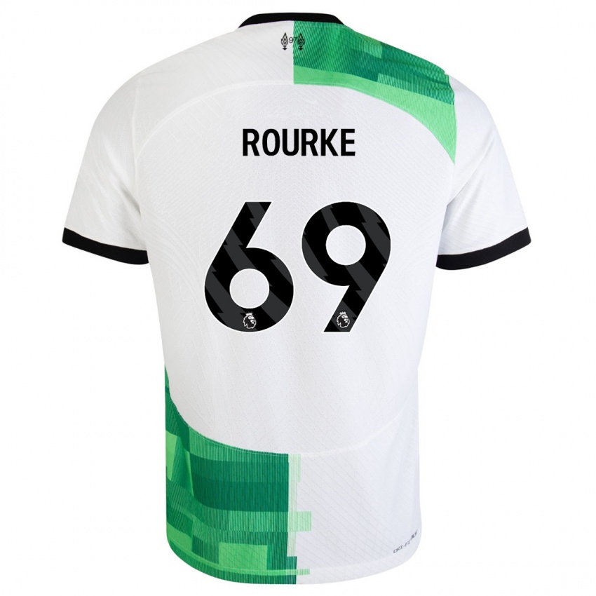 Niño Camiseta Fidel O'rourke #69 Blanco Verde 2ª Equipación 2023/24 La Camisa