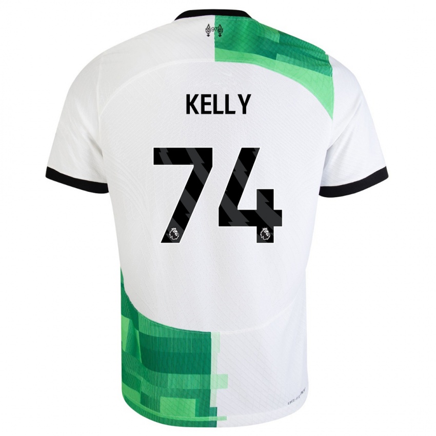 Niño Camiseta Oscar Kelly #74 Blanco Verde 2ª Equipación 2023/24 La Camisa