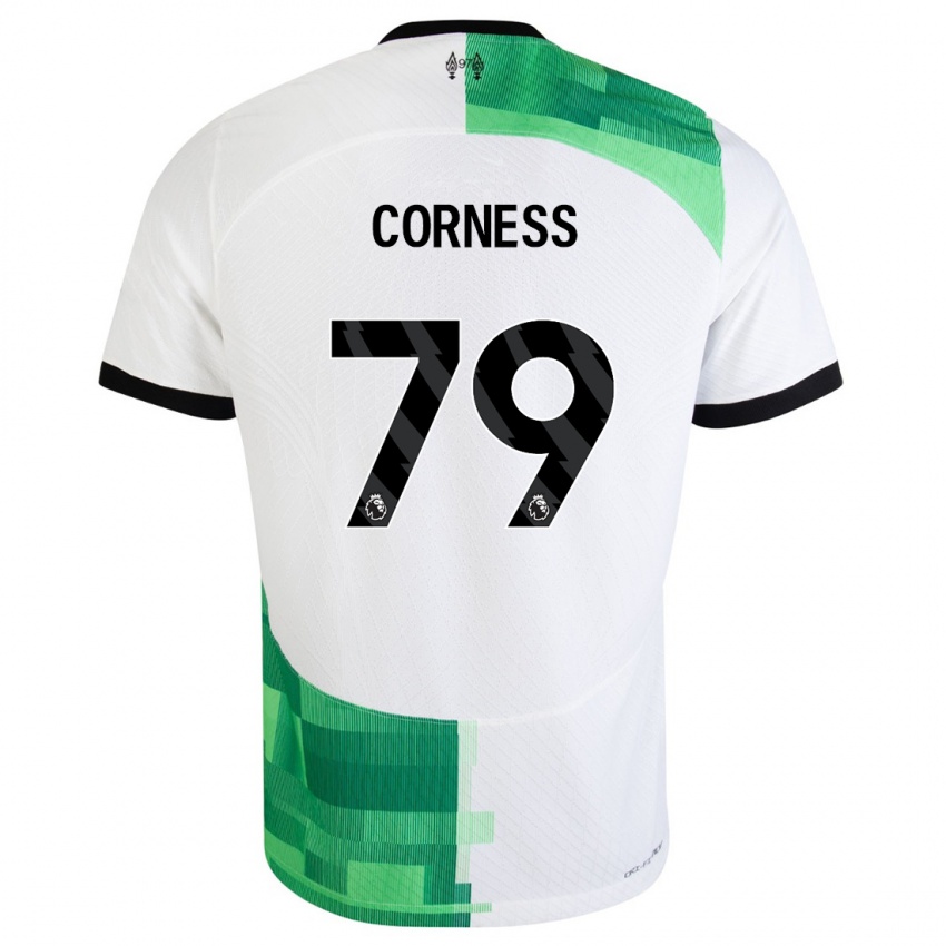 Niño Camiseta Dominic Corness #79 Blanco Verde 2ª Equipación 2023/24 La Camisa