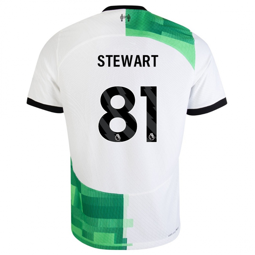 Niño Camiseta Layton Stewart #81 Blanco Verde 2ª Equipación 2023/24 La Camisa