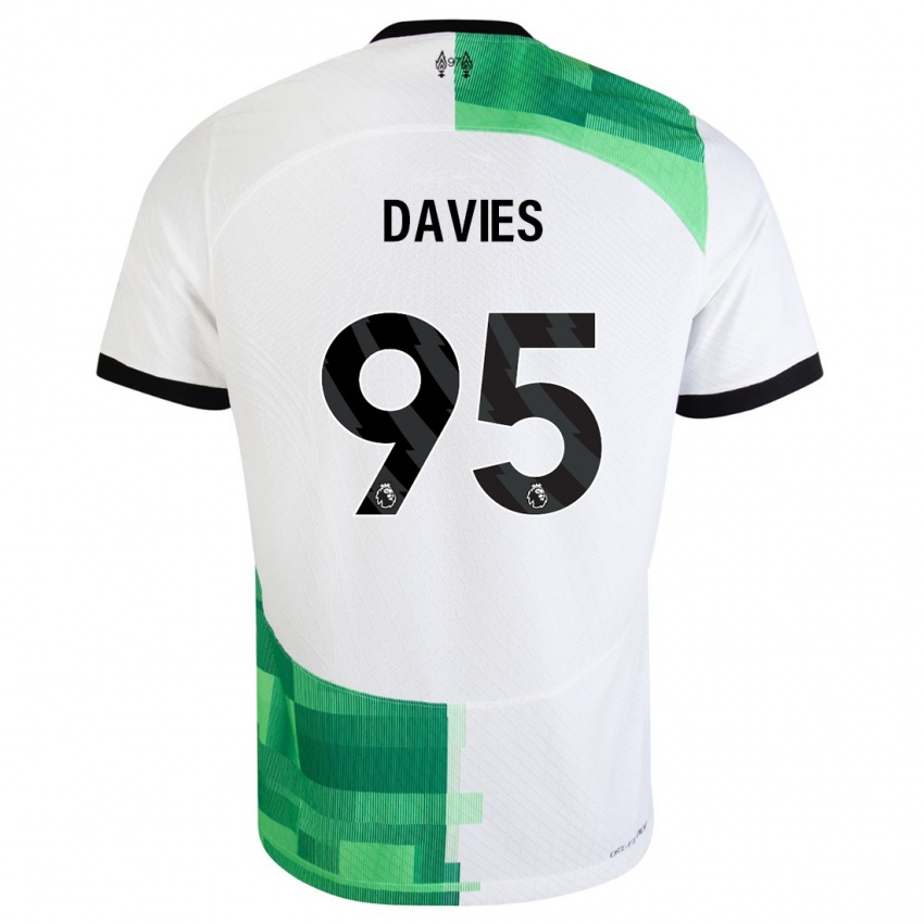 Niño Camiseta Harvey Davies #95 Blanco Verde 2ª Equipación 2023/24 La Camisa