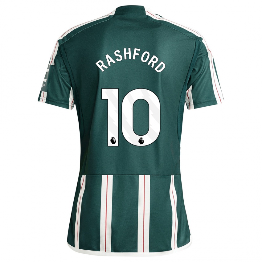 Niño Camiseta Marcus Rashford #10 Verde Oscuro 2ª Equipación 2023/24 La Camisa
