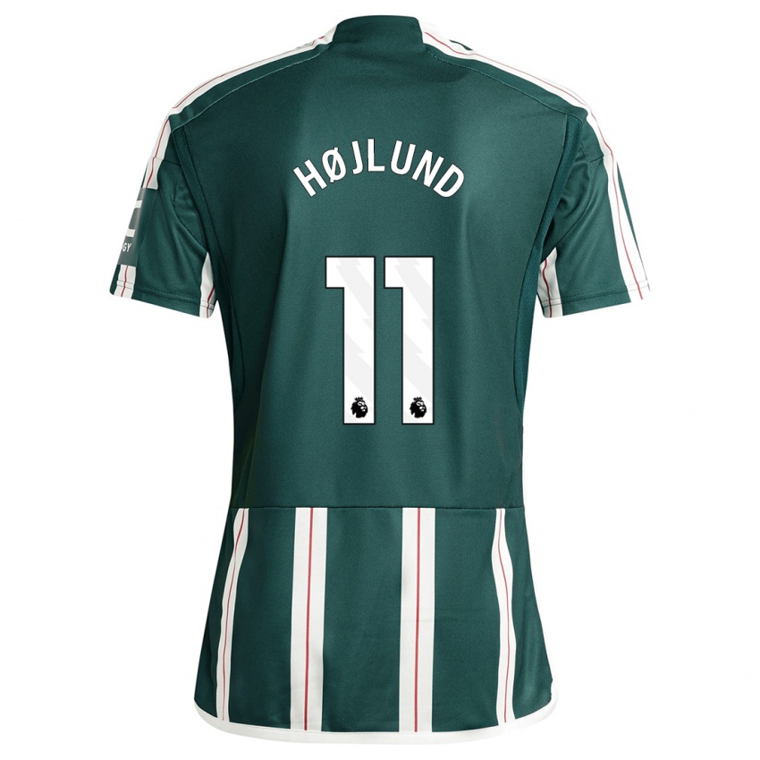 Niño Camiseta Rasmus Højlund #11 Verde Oscuro 2ª Equipación 2023/24 La Camisa