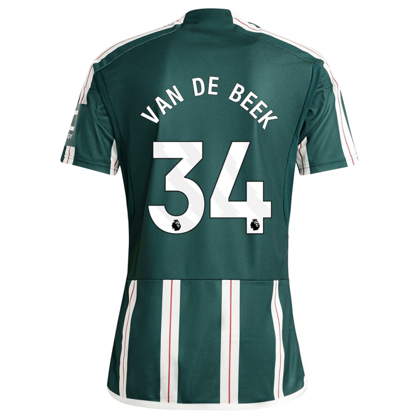 Niño Camiseta Donny Van De Beek #34 Verde Oscuro 2ª Equipación 2023/24 La Camisa