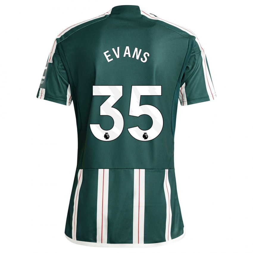 Niño Camiseta Jonny Evans #35 Verde Oscuro 2ª Equipación 2023/24 La Camisa