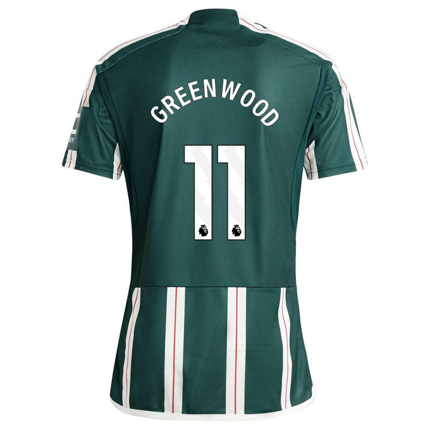 Niño Camiseta Mason Greenwood #11 Verde Oscuro 2ª Equipación 2023/24 La Camisa