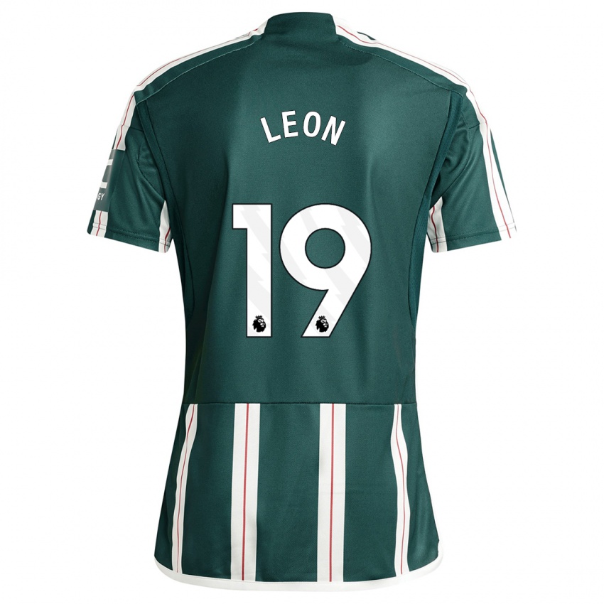 Niño Camiseta Adriana Leon #19 Verde Oscuro 2ª Equipación 2023/24 La Camisa