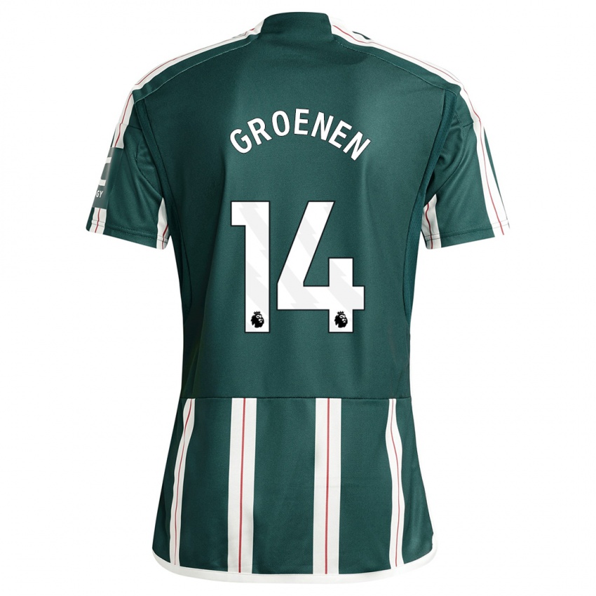 Niño Camiseta Jackie Groenen #14 Verde Oscuro 2ª Equipación 2023/24 La Camisa