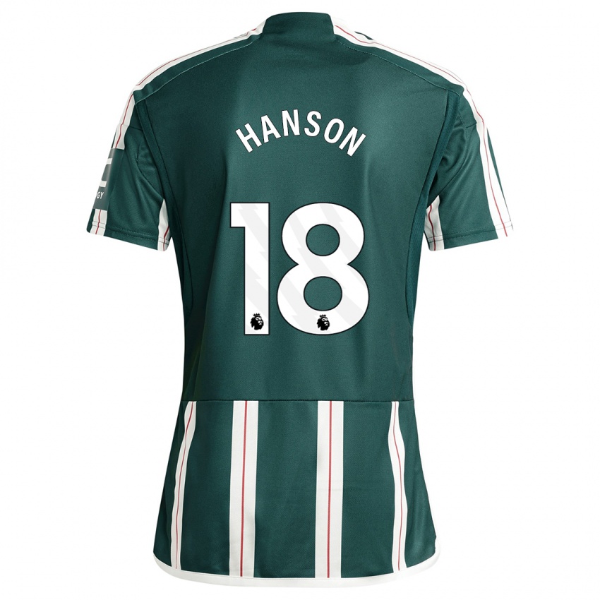 Niño Camiseta Kirsty Hanson #18 Verde Oscuro 2ª Equipación 2023/24 La Camisa