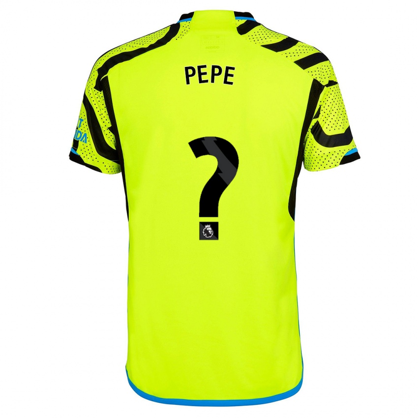 Niño Camiseta Nicolas Pepe #0 Amarillo 2ª Equipación 2023/24 La Camisa