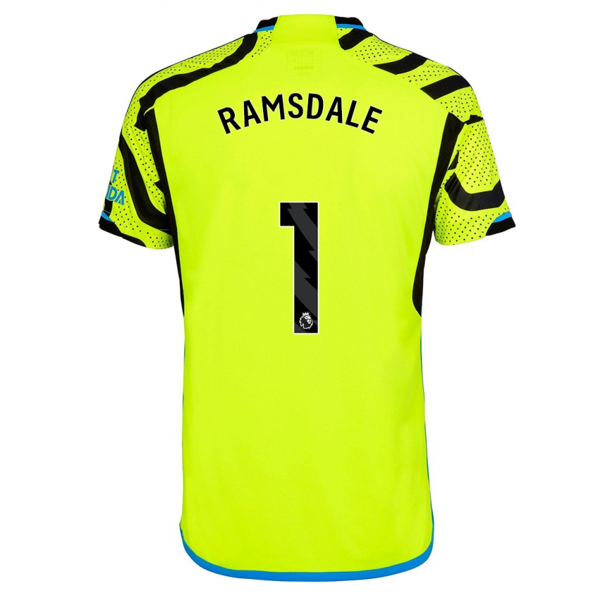 Niño Camiseta Aaron Ramsdale #1 Amarillo 2ª Equipación 2023/24 La Camisa