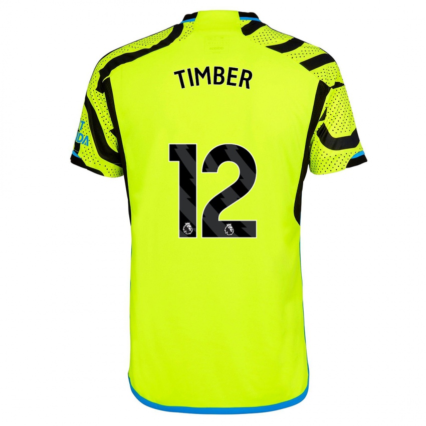 Niño Camiseta Jurrien Timber #12 Amarillo 2ª Equipación 2023/24 La Camisa