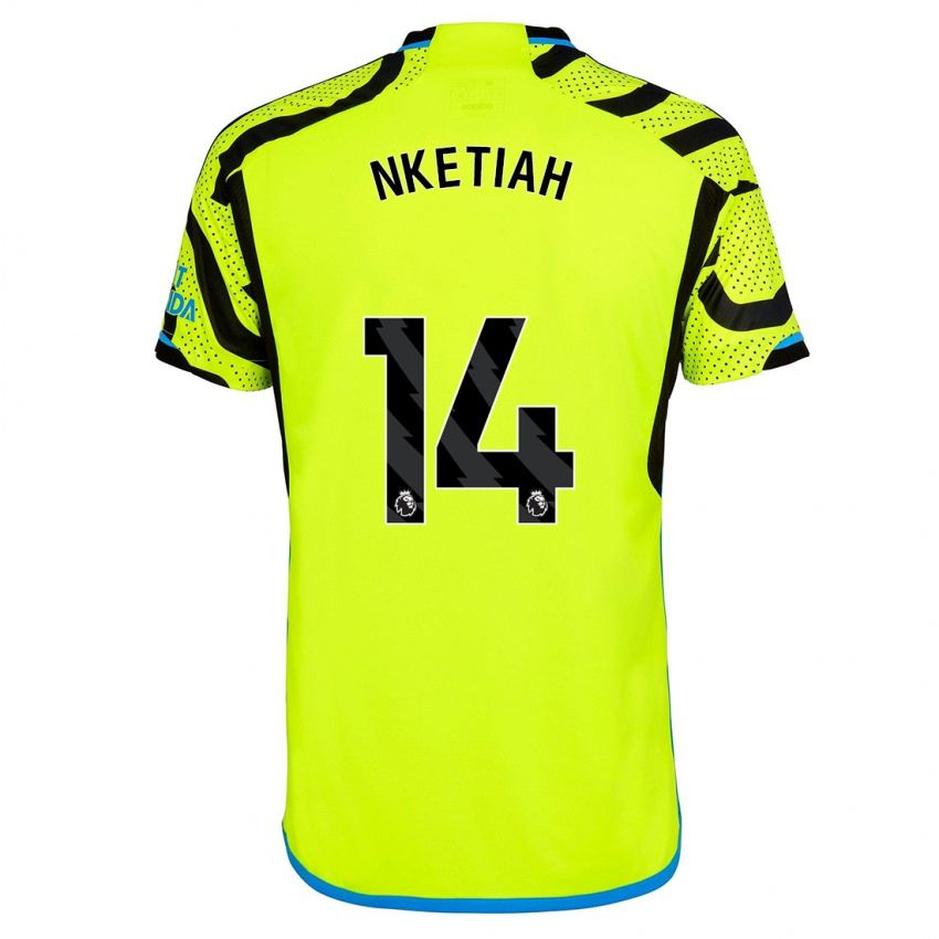 Niño Camiseta Eddie Nketiah #14 Amarillo 2ª Equipación 2023/24 La Camisa