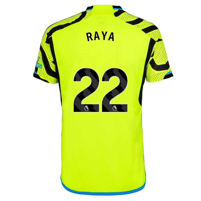 Niño Camiseta David Raya #22 Amarillo 2ª Equipación 2023/24 La Camisa