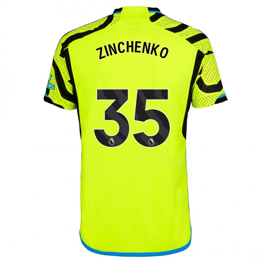 Niño Camiseta Oleksandr Zinchenko #35 Amarillo 2ª Equipación 2023/24 La Camisa