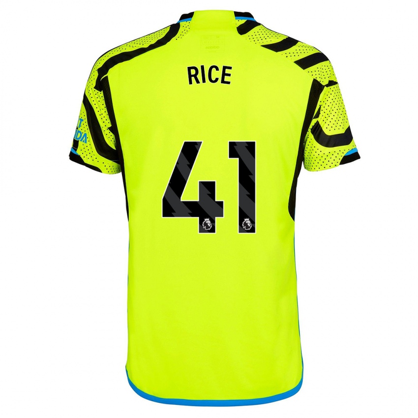 Niño Camiseta Declan Rice #41 Amarillo 2ª Equipación 2023/24 La Camisa