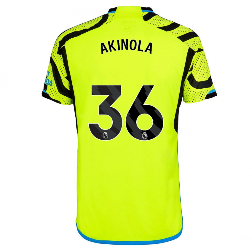 Niño Camiseta Tim Akinola #36 Amarillo 2ª Equipación 2023/24 La Camisa